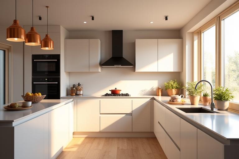 The Sharma family's new modern kitchen designed by UniHomes.