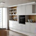 A 3D render of a modular kitchen design.