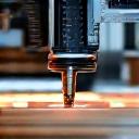Advanced machinery cutting kitchen cabinet components.